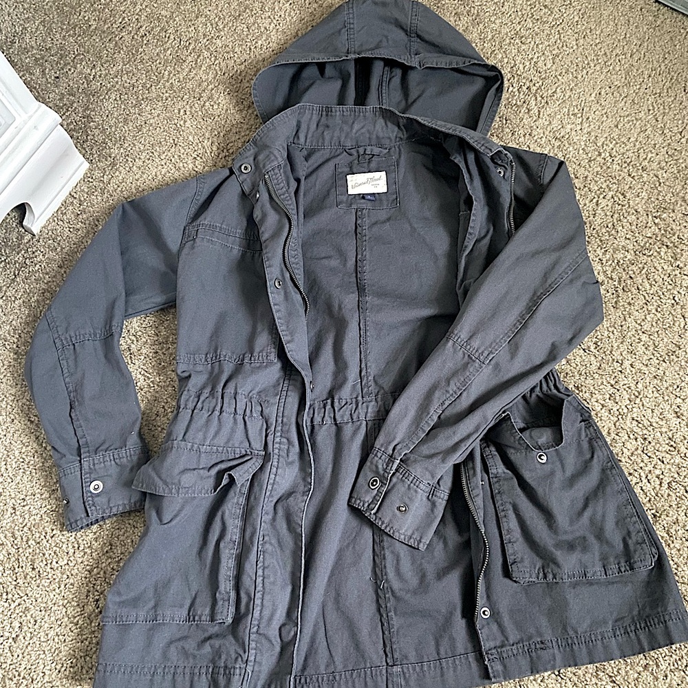 Grey hooded jacket!